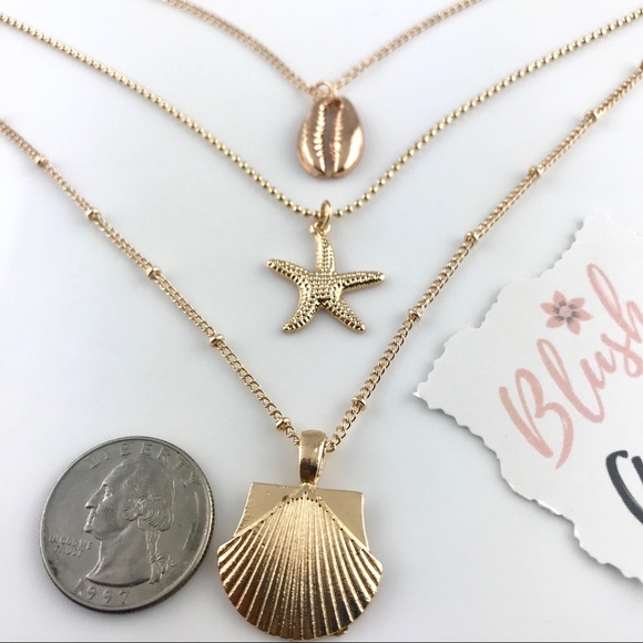 3 for $25⚡️multilayer starfish seashell necklace - Picture 4 of 8